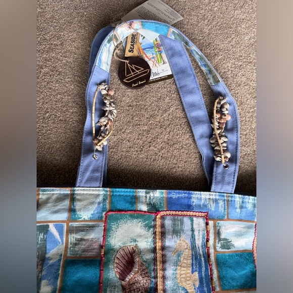 Paul Brent beach bag  adorned with seashells - Picture 3 of 7